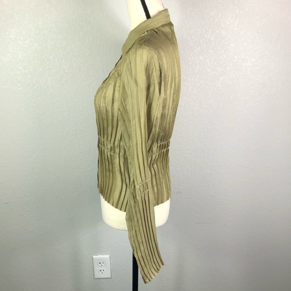 Cotlac Pleated Button-Down Blouse - image 3